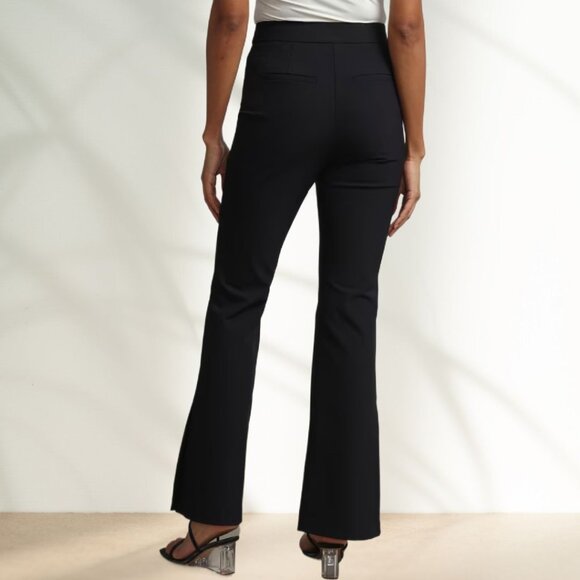 New York & Co High Rise Flare Pant Fit To Flatter Black Trousers Slacks NWT - Picture 2 of 7